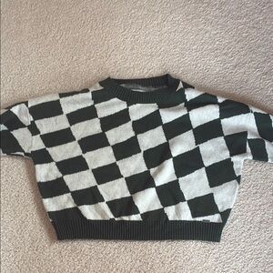 Hollister Green and White Knit Sweater